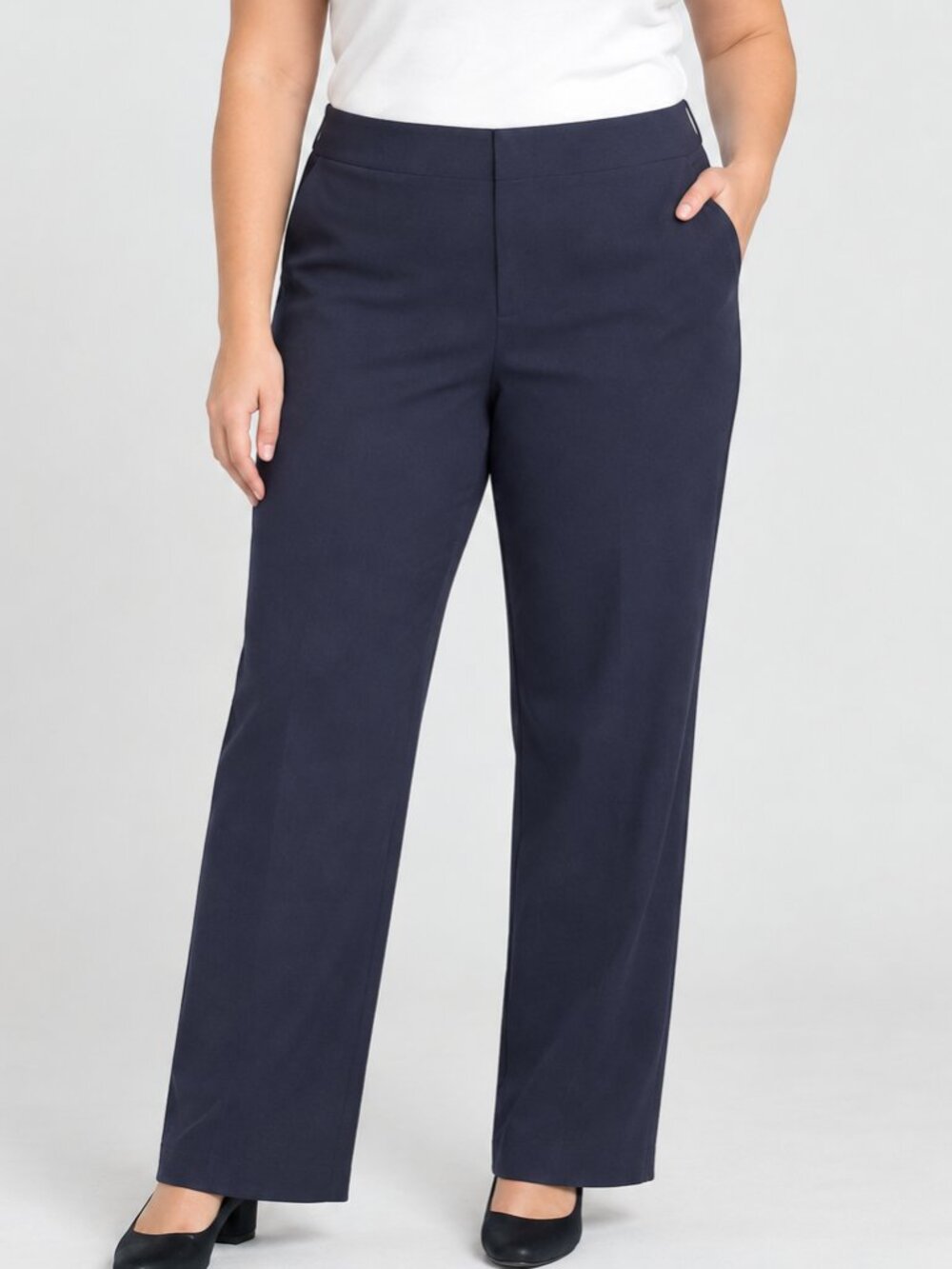 Talbots Navy Blue Dress Pants Size 16 Classic Straight Leg Career Office Trouser